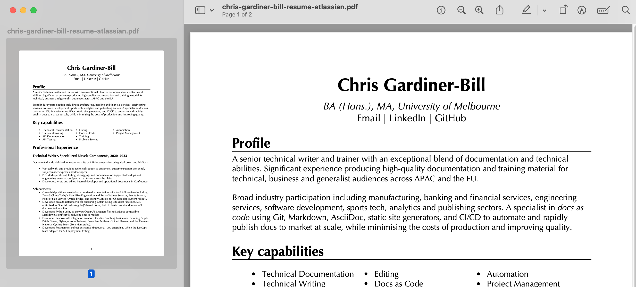 Writing a resume with Git and markdown · Chris GardinerBill